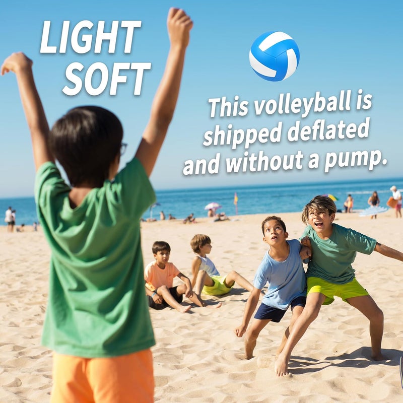 RUN2PEAK Light Soft Volleyball - Light Volleyball Designed for Beginners Kids Youth Teen - Lightweight Volleyballs for Indoor Outdoor Beach Backyard Official Size 5 Training Volley Ball - Image 2
